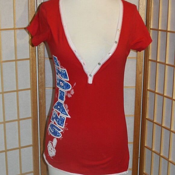 Cleveland Indians Sm Hawaiian V-Neck Tee - Picture 9 of 16